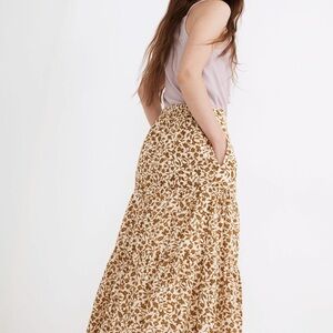 Madewell Batik Floral Tiered Button Down Maxi Skirt